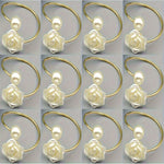 porte serviettes décoratifs or blanc crème motif floral nacrées élégants set 10pcs