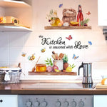 autocollant mural multicolore illustration cuisine textes adhésif occasion fête anniversaire