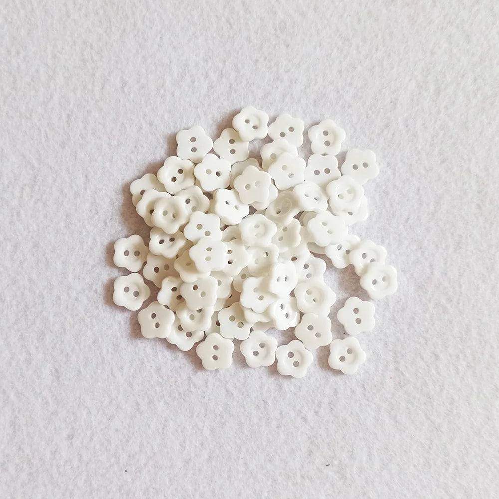 boutons résine fleurs multicolores simples lavables écologiques sans nickel 100pcs⌀1.2cm