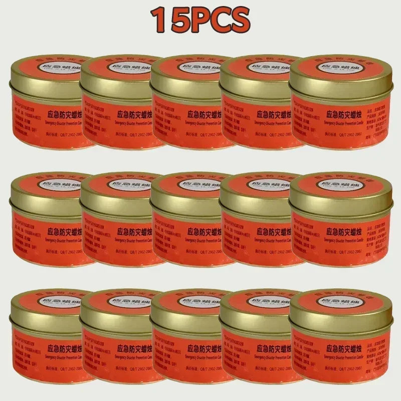 bougies urgence sans fumée 15h 24h orange pratique survie camping maison longue durée