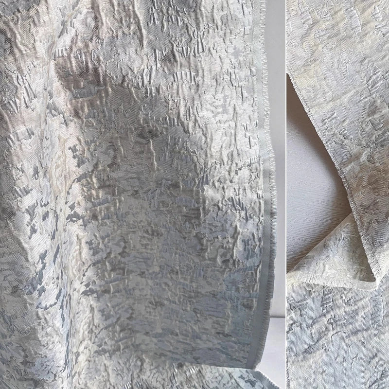tissu gris clair texture rugueuse moderne tissu fait main respirant large 150cm polyester opaque