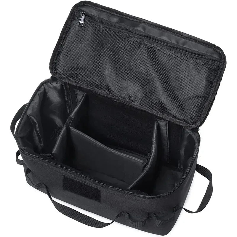 sac rangement cuisinière gaz tissu imperméable militaire beige compartiments poignées fixationsextérieur camping