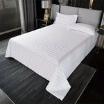 drap plat coton rayures horizontales blancs chambre classique confort lit élégant 100% coton geometrique