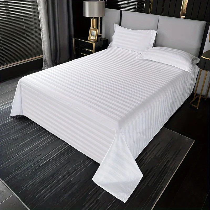 drap plat coton rayures horizontales blancs chambre classique confort lit élégant 100% coton geometrique