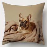 taies d'oreiller imprimées chien beige moderne taies d'oreiller décoratives polyester peachskin 45x45cm maison hospitalière