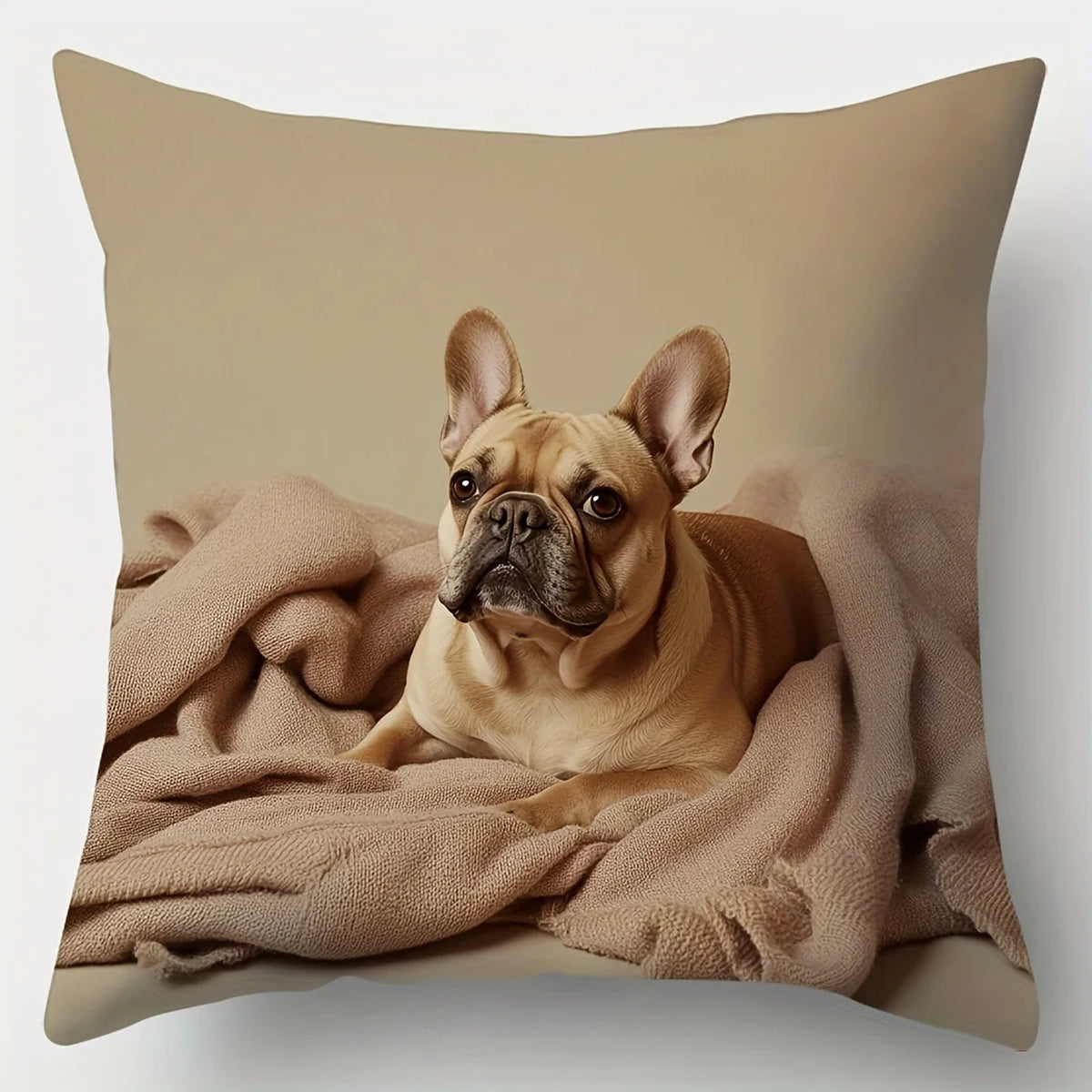 taies d'oreiller imprimées chien beige moderne taies d'oreiller décoratives polyester peachskin 45x45cm maison hospitalière