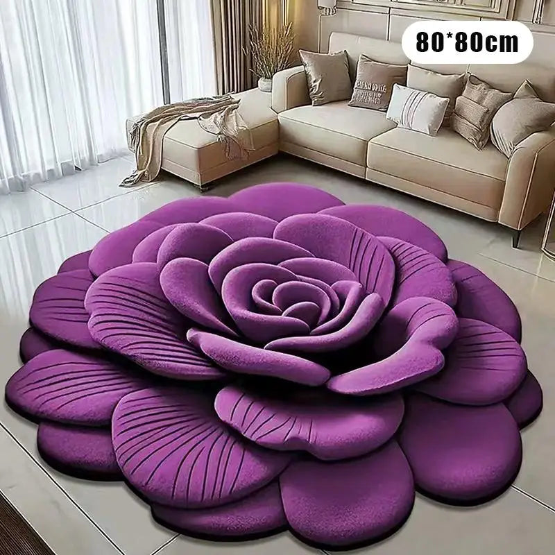 tapis bain doux motif rose 3d fleurs modernes antidérapant absorbant salle d'eau