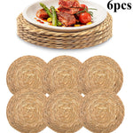 assiettes tressées rustiques naturelles servir plats automnaux 30cm diamètre decoration rustique nature