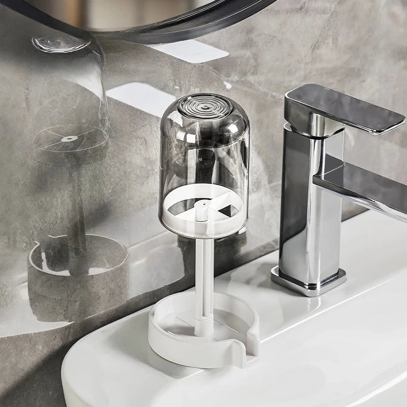 porte brosse dents anti poussière transparente moderne adhésif salle bain organisation dentifrice blanc rond