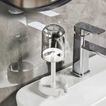 porte brosse dents anti poussière transparente moderne adhésif salle bain organisation dentifrice blanc rond