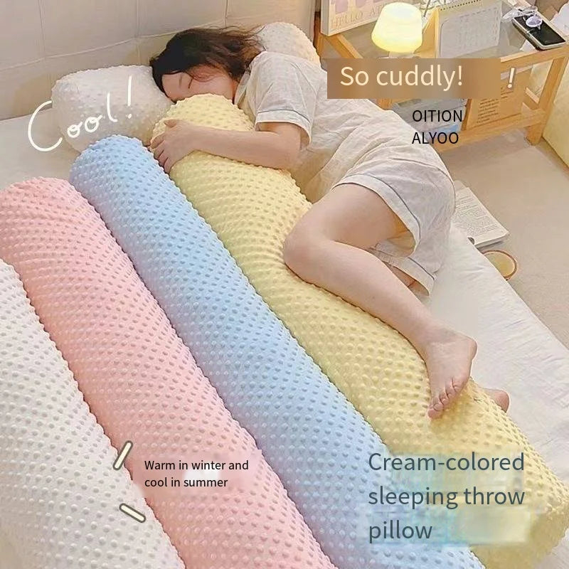 coussin sommeil crème jaune bleu rose texture points moderne confortable polyester coton