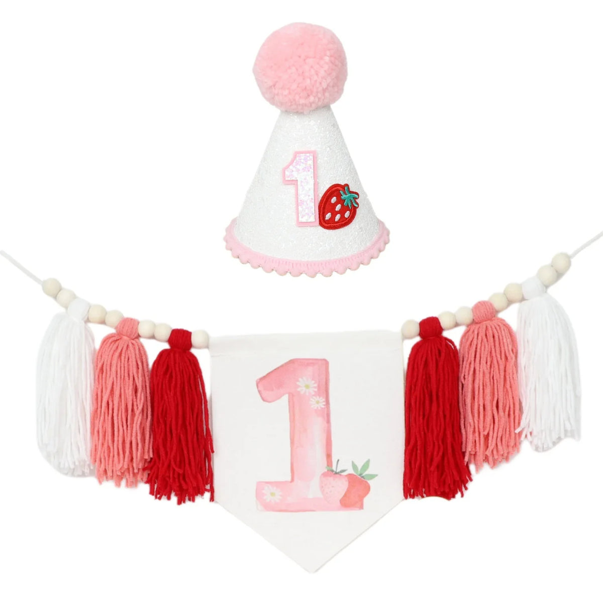 guirlande festivite couronne numerale deco chambre enfant motif pompon boho couleur neutre festive