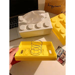 boîte mouchoirs bloc construction couleur blanche bleue rouge verte jaune moderne plastique amovible