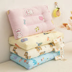 oreiller bébé coton polyester dessin animaux motifs géométriques rose blanc bleuclair protection cou fourragsaisons