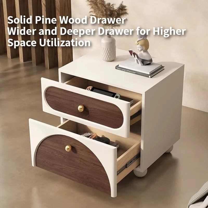 commode moderne blanc tiroirs poignées dorées meuble chambre minimaliste verrou