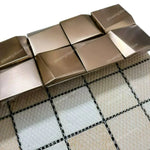 carreaux muraux adhésifs or moderne élégants carrés brillants 29.3cm 29.3cm noir argent