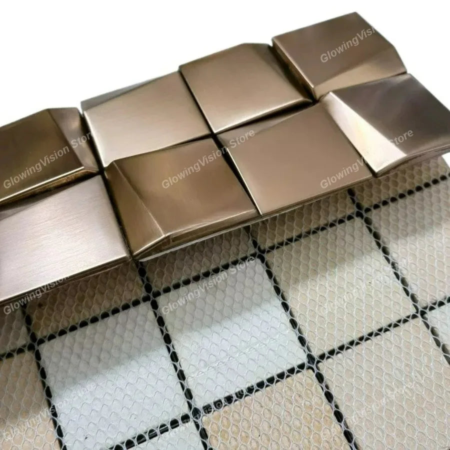 carreaux muraux adhésifs or moderne élégants carrés brillants 29.3cm 29.3cm noir argent