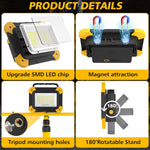 lampe travail led portable noir jaune moderne clips magnétiques rechargeable certification rohs ccc