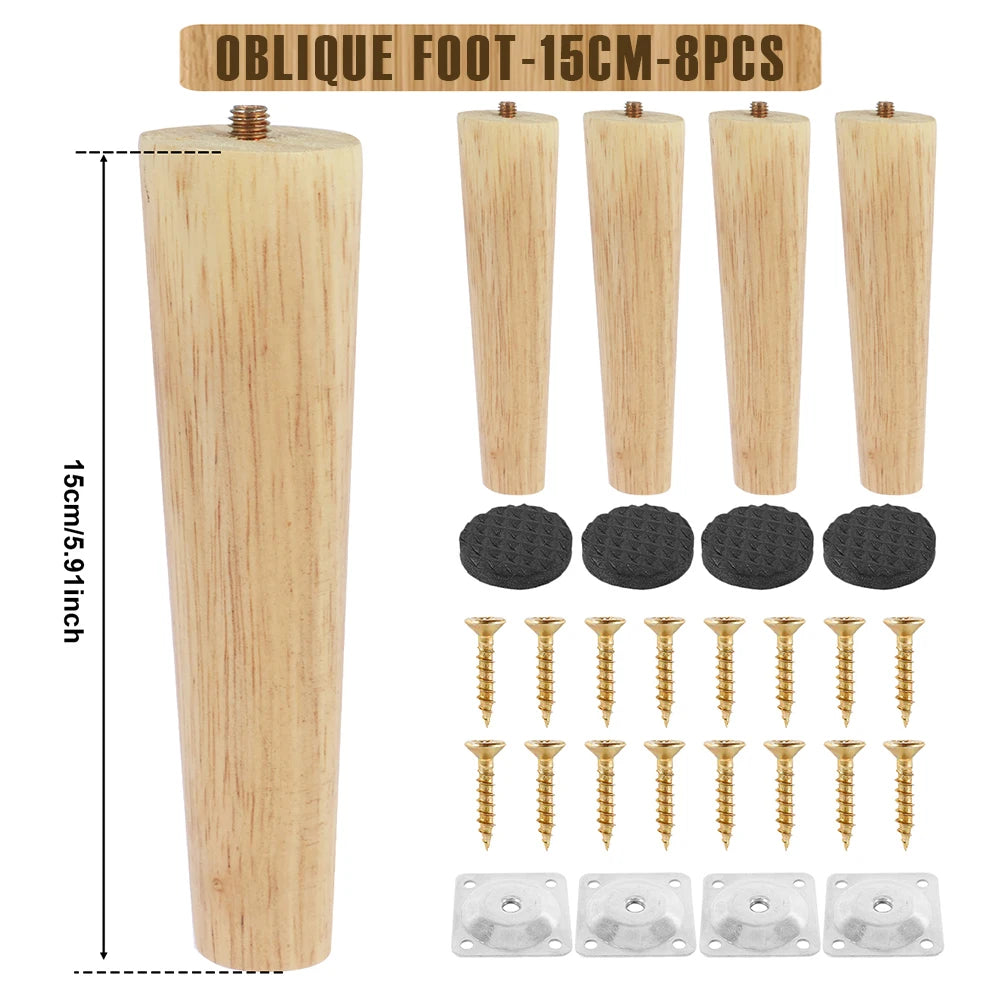 pieds meubles bois massif moderne 8cm 15cm 20cm 25cm vis plaques montage