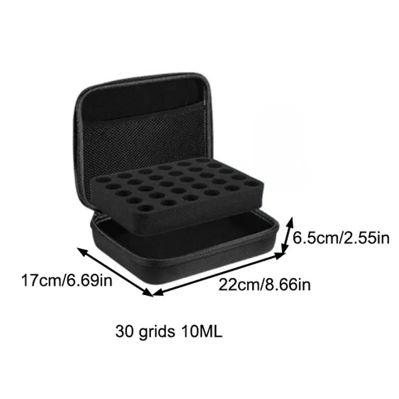 boîte rangement flacons insuline noir texture maille moderne fermeture glissière 30 emplacements