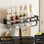 étagère murale adhésive moderne perforée noir rangement salle bain cuisine toilettes serviettes boîte mouchoirs
