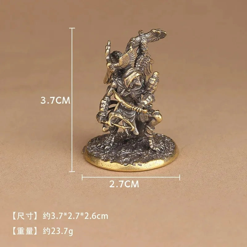 figurine bronze oiseau arc chasseur médiéval fantastique décoration intérieure sculpteur detalles
