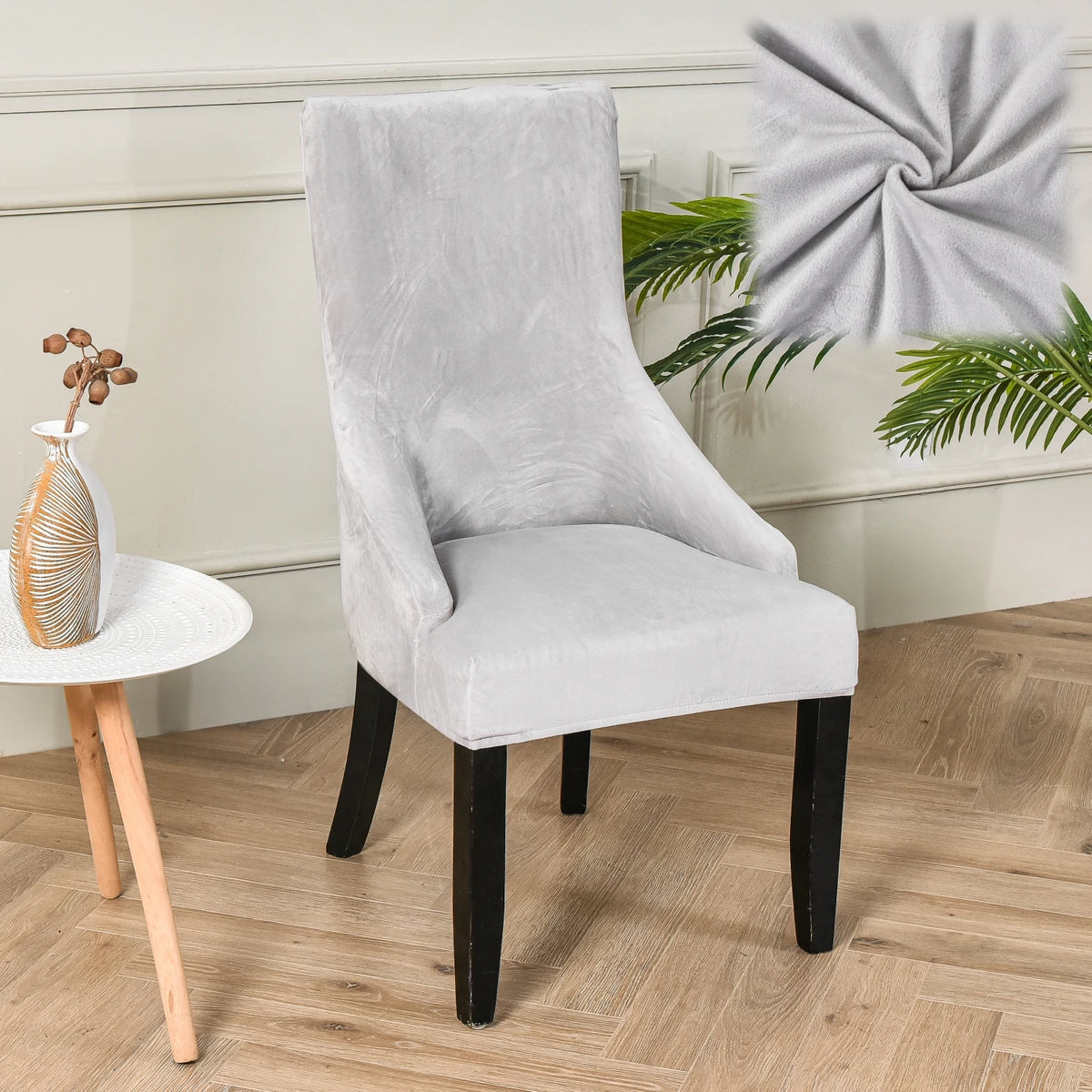 housse chaise velours extensible imprimé floral fauteuil salle manger moderne décoration