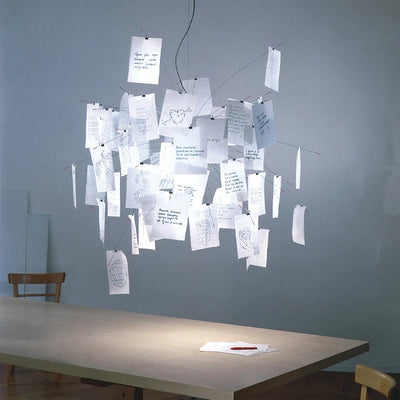 Suspension LED en papier Zettel design salon