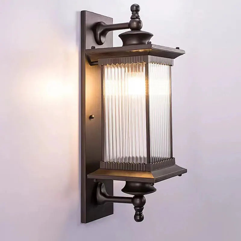 lampe murale classique marron transparente rayures verticales éclairage quotidien chinois