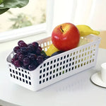 paniers rangement blancs perforations utilitaires fruits légumes charcuterie emballages divers multifonctionnels stockage familial