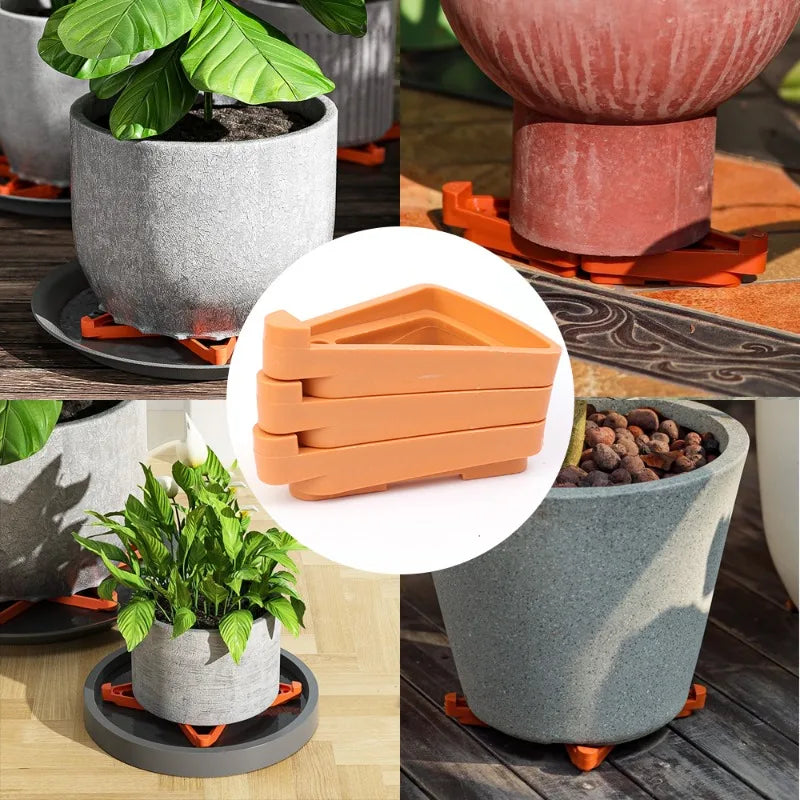 supports pot fleurs adhésifs modernes orange 20 pièces triangle plat invisible extérieur