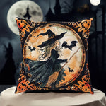 décoration halloween coussin noir orange chauve souris citrouille zip fantôme chambre halloween opacité