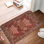 tapis ethnique traditionnel rouge bleu beige antidérapant intérieur extérieur doux porte sol cuisine