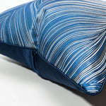 housse coussin carré contemporain motif feuilles dorées bleu marine polyester adhésif decoration maison 30x50cm