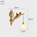 applique murale classique ange cristal doré éclairage led cuisine salle manger fixée mur