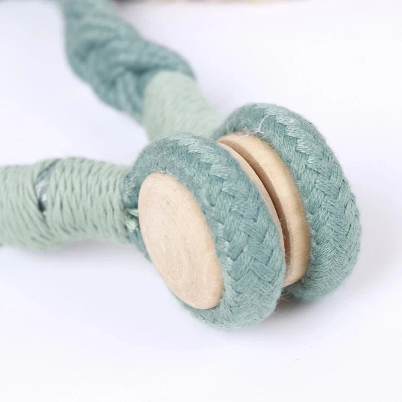 corde rideau tressée moderne bois vert gris blanc jaune beige 50cm