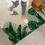 tapis tropical feuilles vert moderne naturel salon entrée imperméable polyester