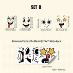 sticker autocollant visage dessin animé exprimatif poubelle toilette décoratif enfantin humoristique pièces