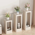 support vases moderne multi niveaux beige noir texture marbrée intérieur moderne
