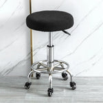housse coussin tabouret rond velours beige moderne fixation protection siège fauteuil salon