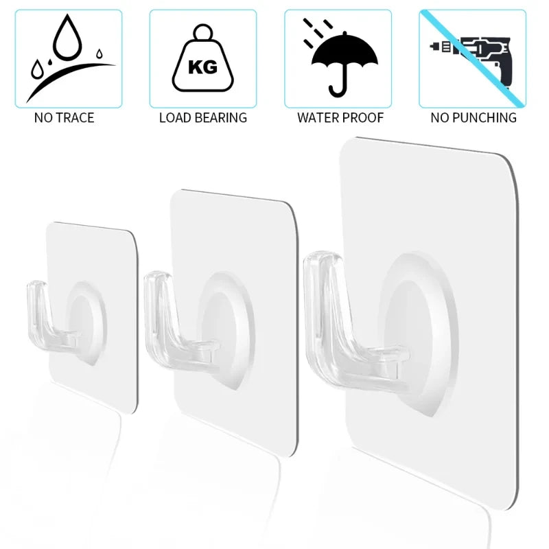 porte sacs porte couverts adhésifs transparents moderne froissé marbre mur carrelage verre métal 10pcs