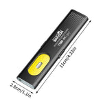 lampe led compacte rechargeable usb portee 600lm noir jaune aimant clip moderne