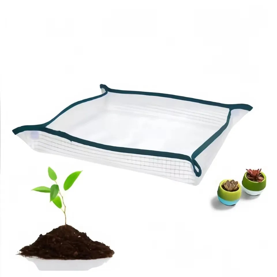 tapis jardinage blanc vert moderne rayures grille poignées 50cm 1m imperméable transplantationiauxités