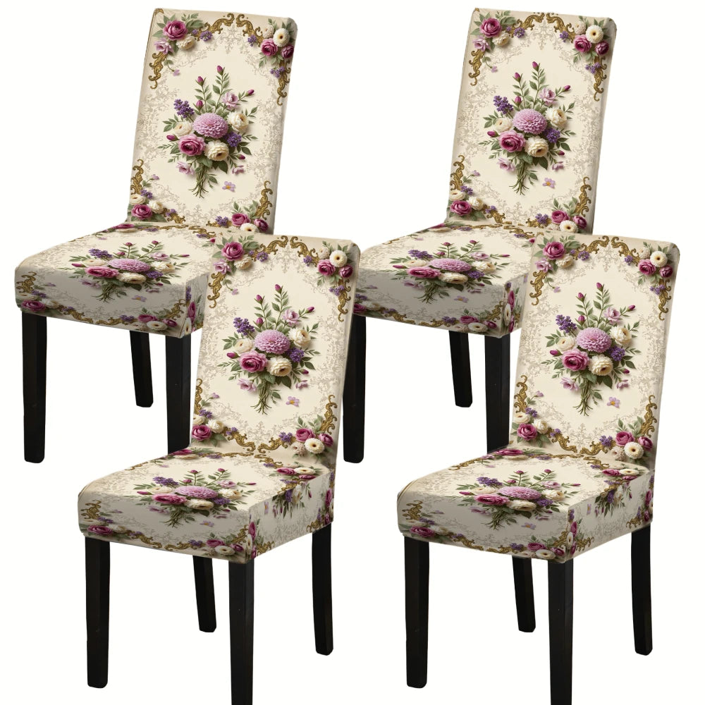 housses chaise motif floral extensibles lavables décoratives maison élégantes vintage