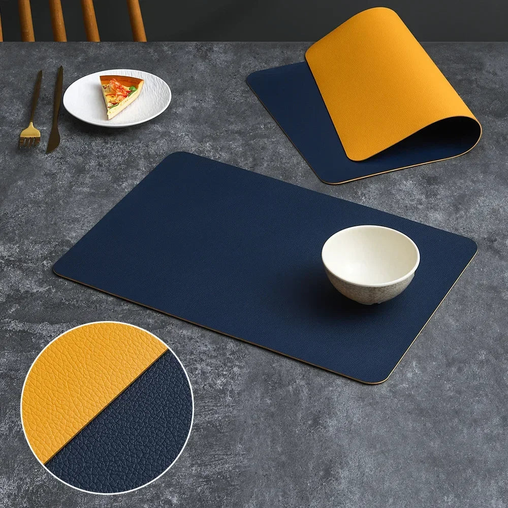tapis table rectangulaire simili cuir moderne imperméable salle manger élégante