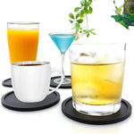 coasters silicone antidérapants antiadhésifs noirs modernes boissons chaudes froides table transparents respectueux environnement