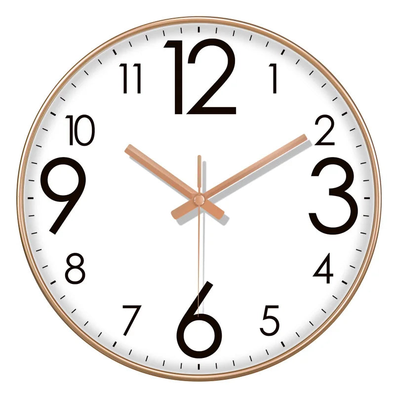 horloge murale quartz aiguille noir blanc simple facile lecture minimaliste sans tic tac moderne