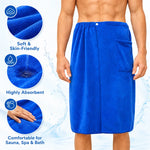 serviette bain velours épais bleu roi moderne élastique poche absorbante maison toilette plage