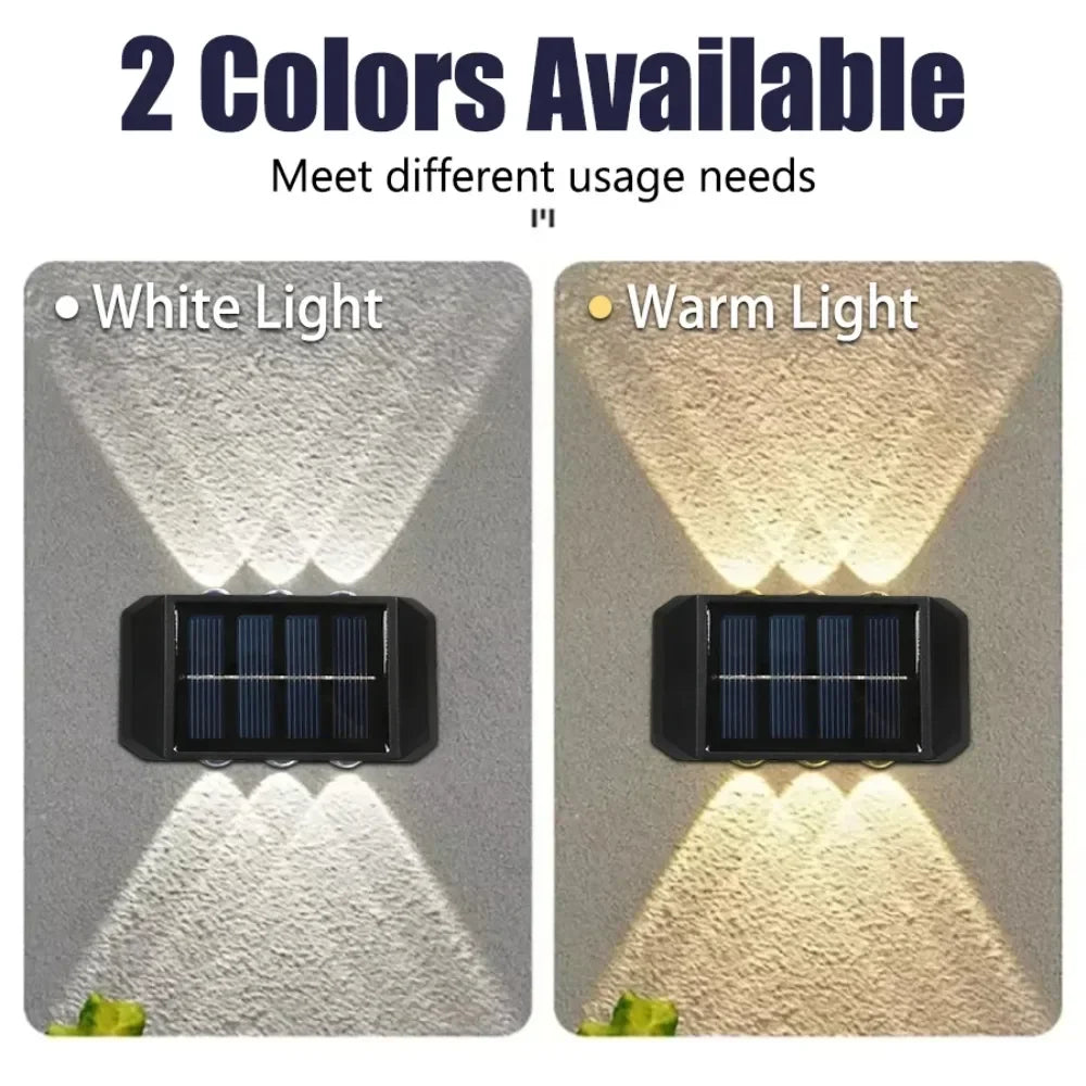 applique murale solaire led panneau cellules bleues adhésif moderne nuit jardinextérieur