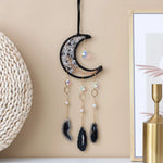 décoration murale croissant lune semi précieuses feuilles dorées boho chic chambre